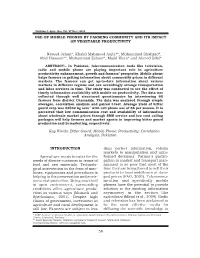 Use of Mobile Phones by Farming Community and Its Impact on Vegetable Productivity