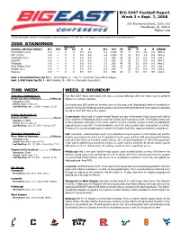 2008 Standings This WEEK WEEK 2 Roundup