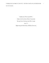 Combination of Brexit and Ceta - Moving Vehicle Platforms from 1