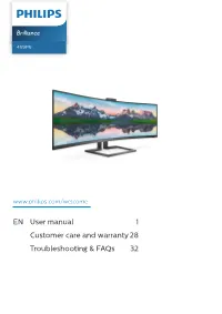 EN User Manual 1 Customer Care and Warranty 28 Troubleshooting & Faqs 32 Table of Contents