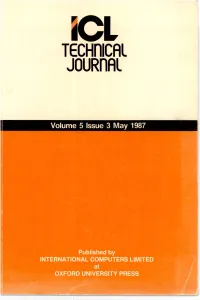 ICL Technical Journal Volume 5 Issue 3