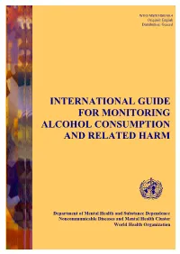 International Guide for Monitoring Alcohol Consumption and Related Harm
