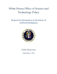 Public Response to RFI on AI