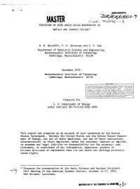 Structure of High Angle Grain Boundaries in Metals and Ceramic Oxides *