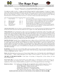 The Rage Page Volume IX Issue III the Official Newsletter of the Maize Rage 11 November 2007