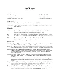 Ann M. Moore Curriculum Vitae