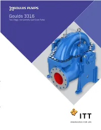 Goulds 3316 Two Stage, Horizontally Split Case Pump 3316
