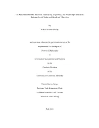 Identifying, Organizing, and Presenting Correlations Between Social Media and Broadcast Television
