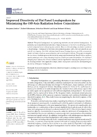 Improved Directivity of Flat Panel Loudspeakers by Minimizing the Off-Axis Radiation Below Coincidence