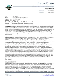 Public Hearing/Possible Decision- Ordinance
