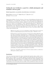 Seeking the True Oscillatoria: a Quest for a Reliable Phylogenetic and Taxonomic Reference Point