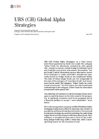 UBS (CH) Global Alpha Strategies