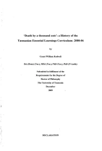 A History of the Tasmanian Essential Learnings Curriculum: 2000-06