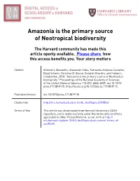 Amazonia Is the Primary Source of Neotropical Biodiversity