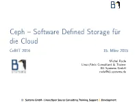 Ceph – Software Defined Storage Für Die Cloud