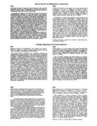 (Continued) Linkage Mapping and Polymorphisms