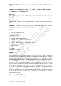 Continuity Thesis in World System History - B