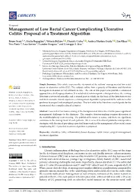 Management of Low Rectal Cancer Complicating Ulcerative Colitis: Proposal of a Treatment Algorithm