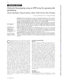 Molecular Karyotyping Using an SNP Array for Genomewide Genotyping