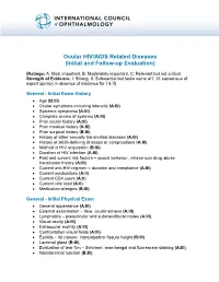 Ocular HIV/AIDS Related Diseases (Initial and Follow-Up Evaluation)