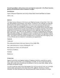 1 Presenting Traditions with Practical and Contemporary Expression in The