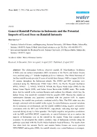 General Rainfall Patterns in Indonesia and the Potential Impacts of Local Seas on Rainfall Intensity