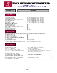 Schedule of Charges January - June 2021 (Effective from January 01, 2021)