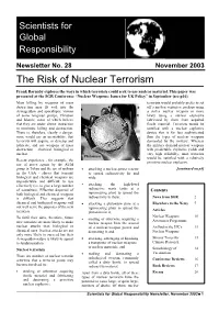 The Risk of Nuclear Terrorism