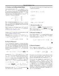 A. Geodesics in the Hyperboloid Model B. Proof of Theorem 1 C