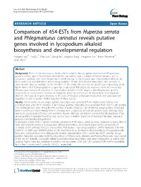 Comparison of 454-Ests from Huperzia Serrata And