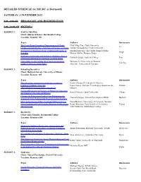 DETAILED SCHEDULE for NEUDC @ Dartmouth