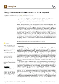 Energy Efficiency in OECD Countries: a DEA Approach
