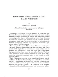 Isaac Mayer Wise: Portraits by David Philipson