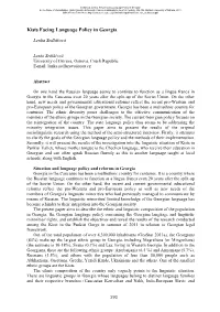 Kists Facing Language Policy in Georgia.” in the Scale of Globalization