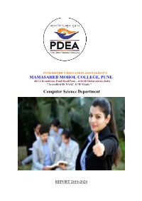MAMASAHEB MOHOL COLLEGE, PUNE. Computer Science