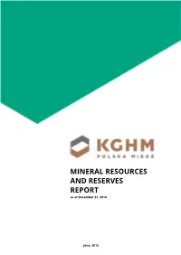 MINERAL RESOURCES and RESERVES REPORT As at December 31, 2014