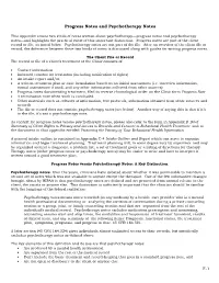 Progress Notes and Psychotherapy Notes