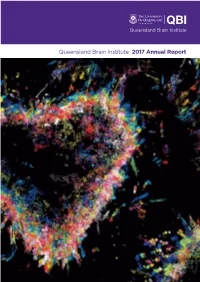 Queensland Brain Institute 2017 Annual Report Director’S Message