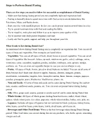 Steps to Perform Daniel Fasting