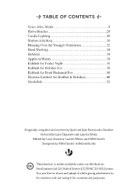 • Table of Contents •