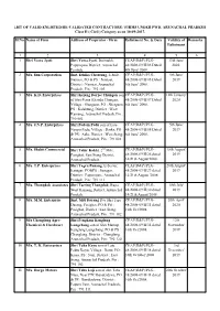 Valid Contractor List of Class