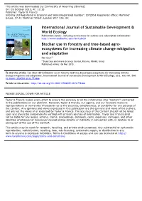 Biochar Use in Forestry and Tree-Based Agro-Ecosystems For