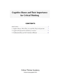 Cognitive Biases and Their Importance for Critical Thinking