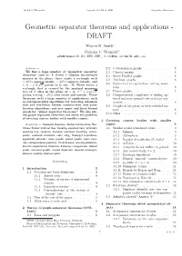 Geometric Separator Theorems and Applications - DRAFT