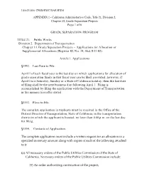 Of 6 GRADE SEPARATION PROGRAM TITLE 21