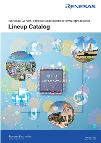 Renesas General-Purpose Microcontrollers/Microprocessors Lineup Catalog