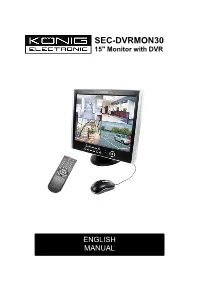 SEC-DVRMON30 15" Monitor with DVR
