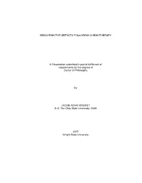 SENSORIMOTOR DEFICITS FOLLOWING CHEMOTHERAPY a Dissertation Submitted in Partial Fulfillment of Requirements for the Degree Of