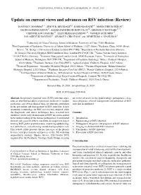 Update on Current Views and Advances on RSV Infection (Review)