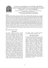 141-149, 2014 ISSN 1999-7361 Analysis of Variability in Rainfall Patterns in Greater Rajshahi Division Using GIS M